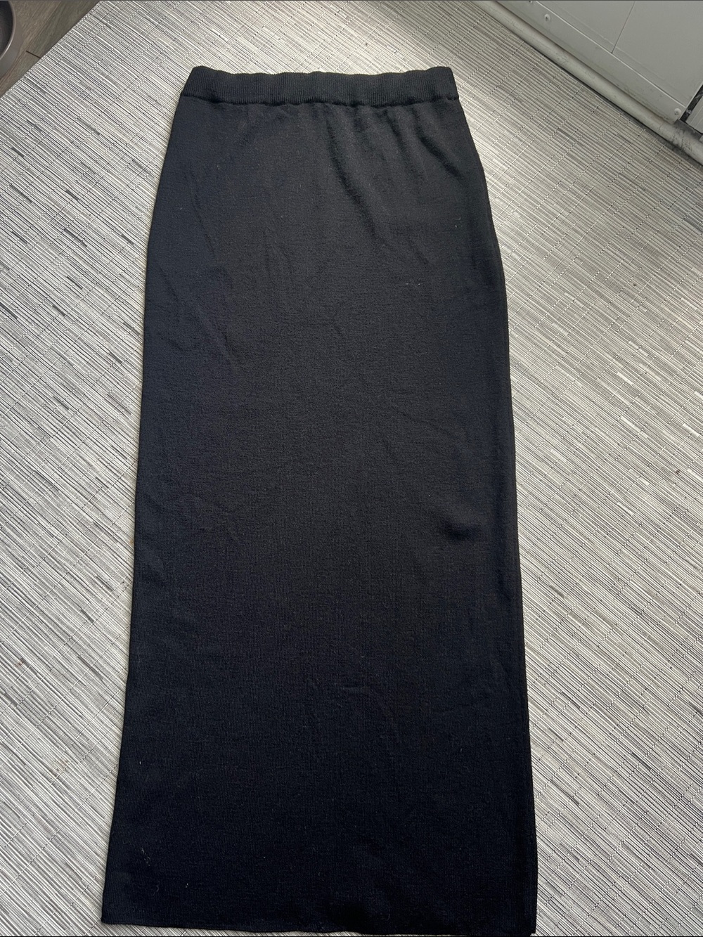 Eileen Fisher Black Fine Knit Merino Wool Maxi Skirt Size Small Minimalist